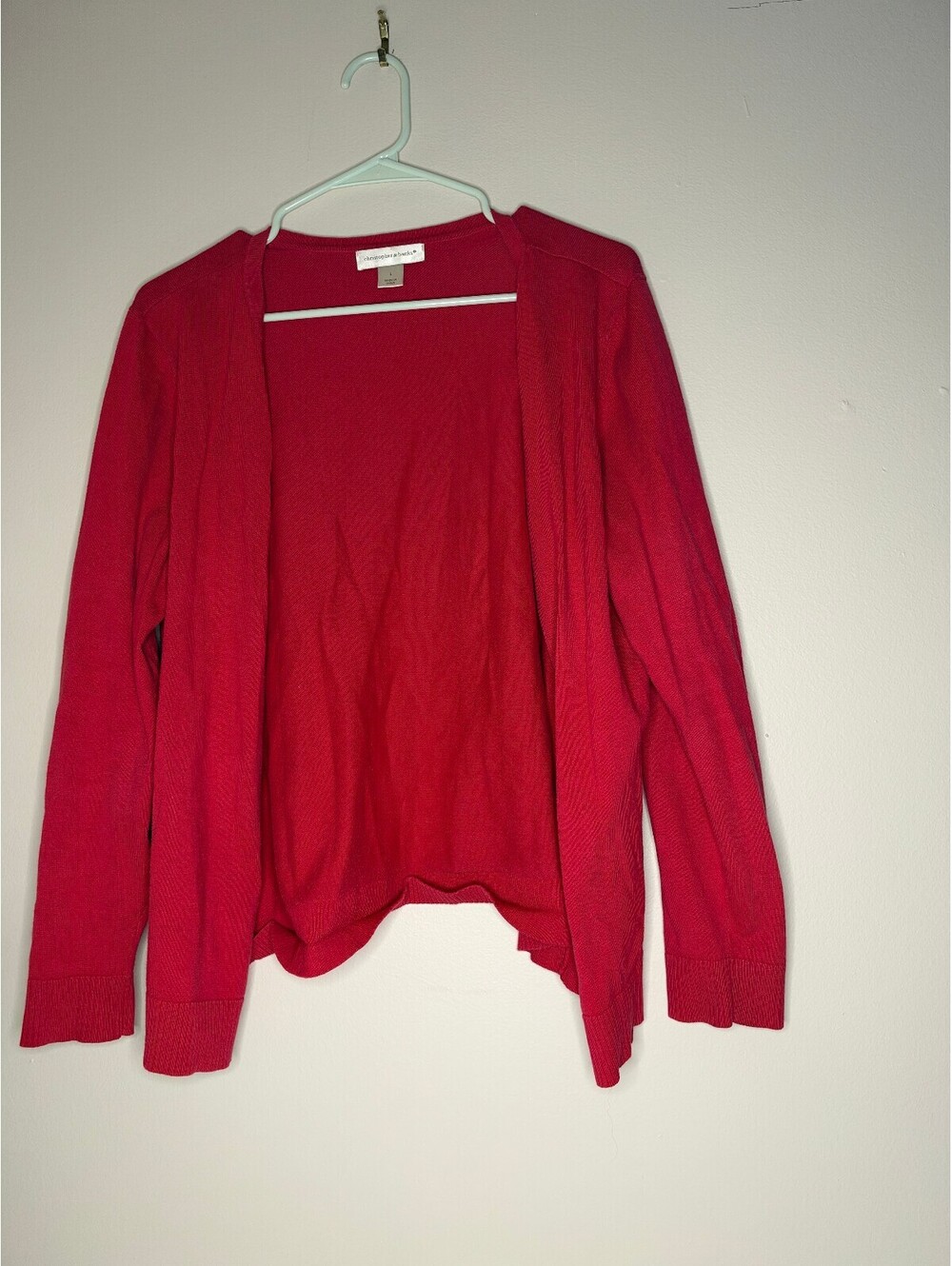 Christopher & Banks red open front cardigan